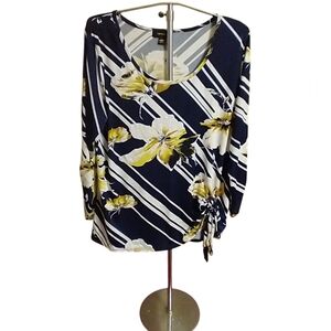 Espresso Navy & Yellow Floral Tunic